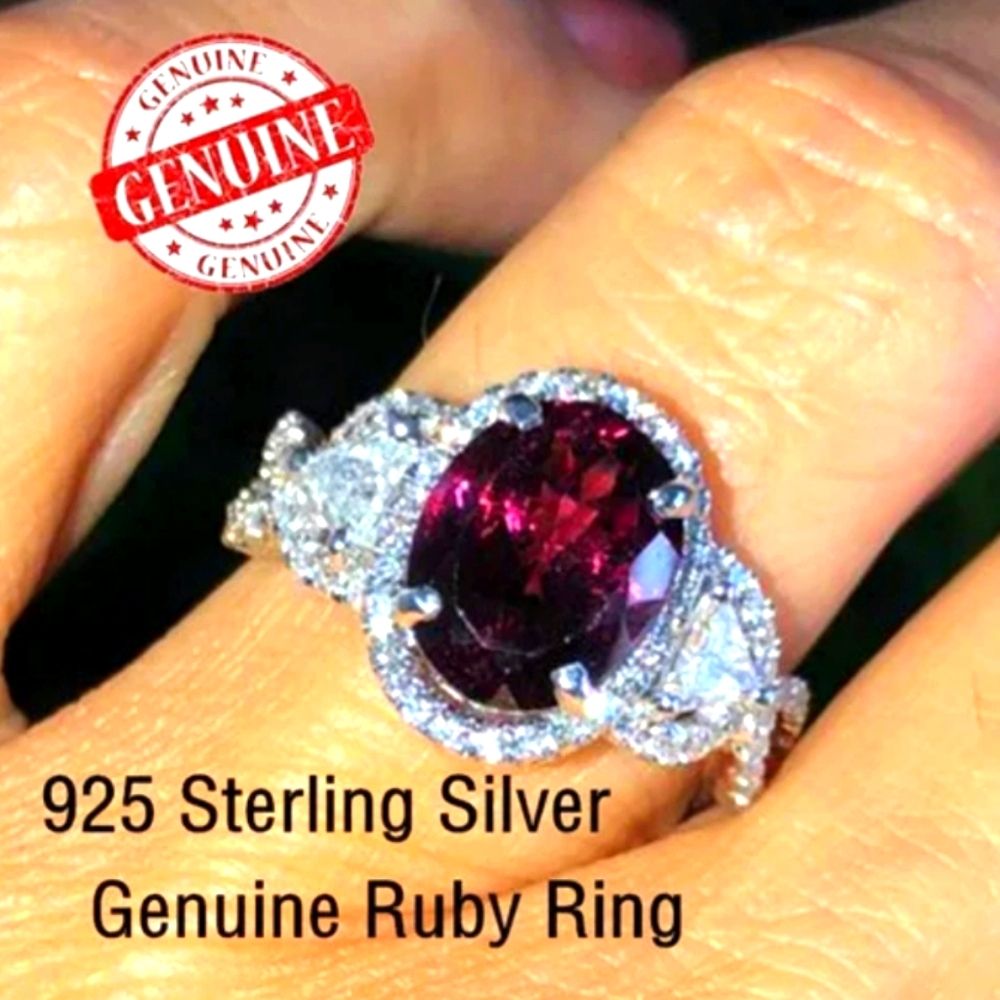Sterling Silver Genuine Ruby Ring!